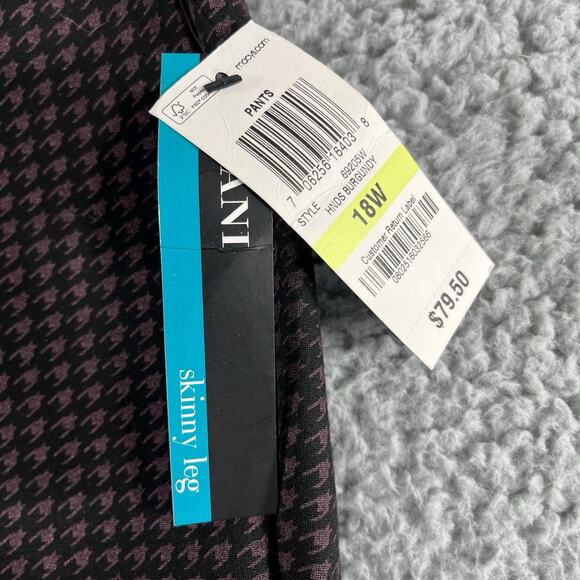 ALFANI PANTS WOMENS 18W PLUS RED BLACK SKINNY LEG COMFORT WAIST 40x29 NWT NEW - Picture 4 of 12